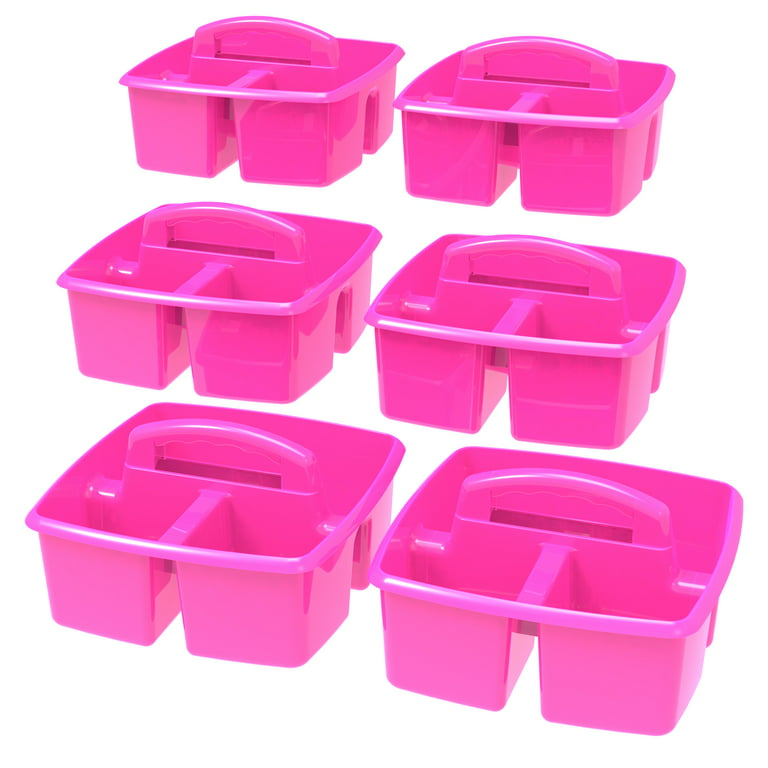 Pen+Gear Plastic Craft and Hobby Caddy for Kids, Neon Pink, 6-Pack