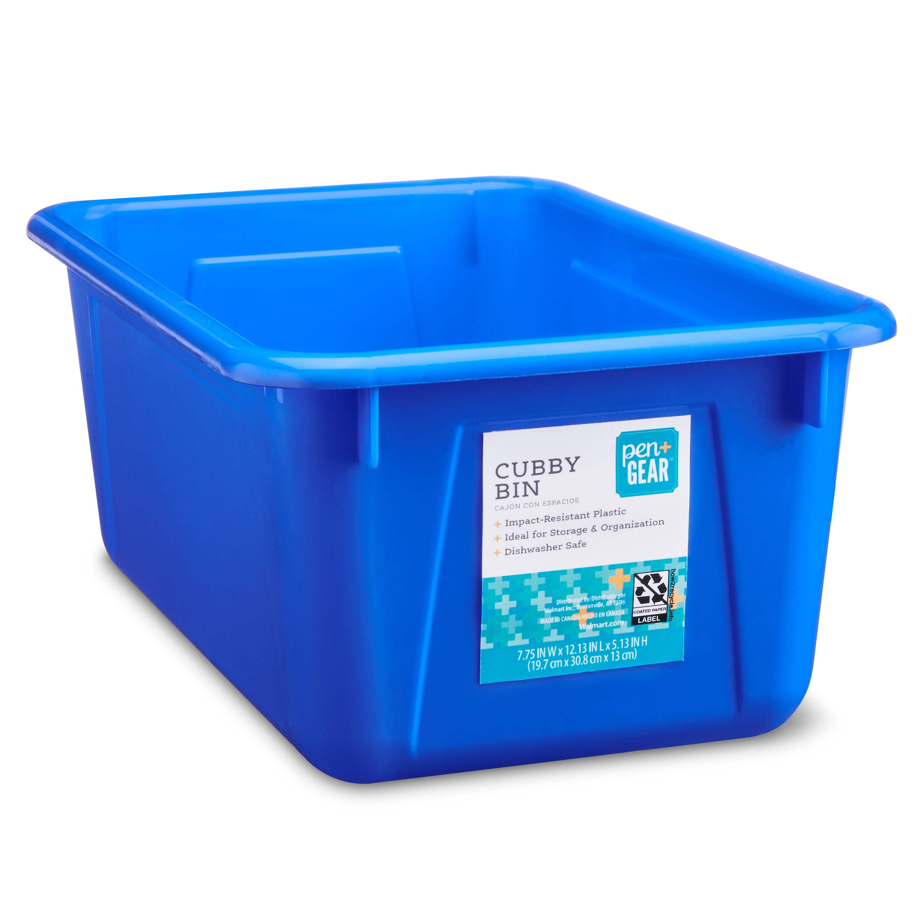 Pen+Gear Plastic Small Cubby Bin, Craft and Hobby Storage, Tint Blue,  5-Pack 
