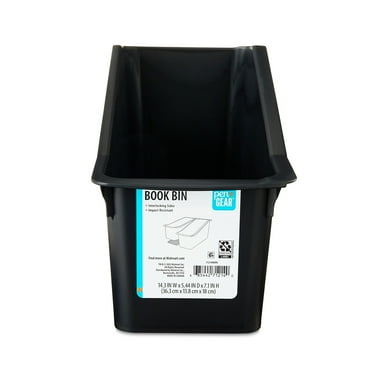Pen+Gear Plastic Desktop Book Organizer Bin, Black, 1-Pack