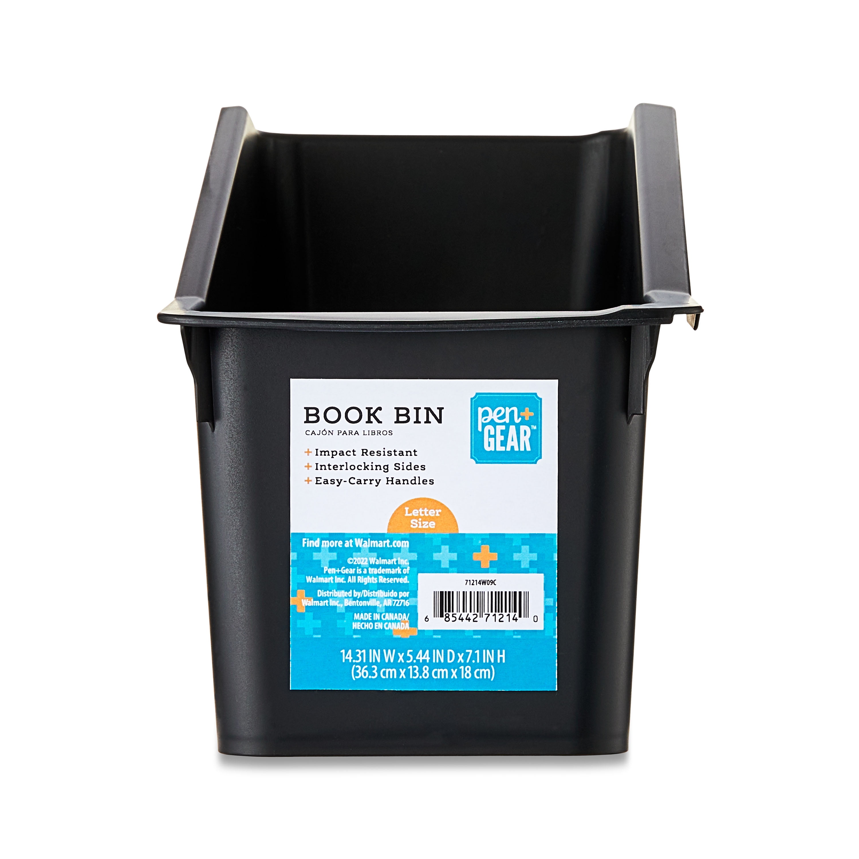 Pen+Gear Plastic Desktop Book Organizer Bin, Black