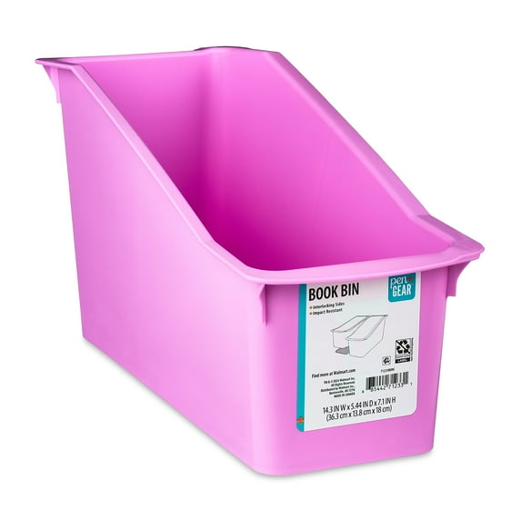 Pen+Gear Plastic Desktop Book Organizer Bin, Violet Glow, 9-Pack