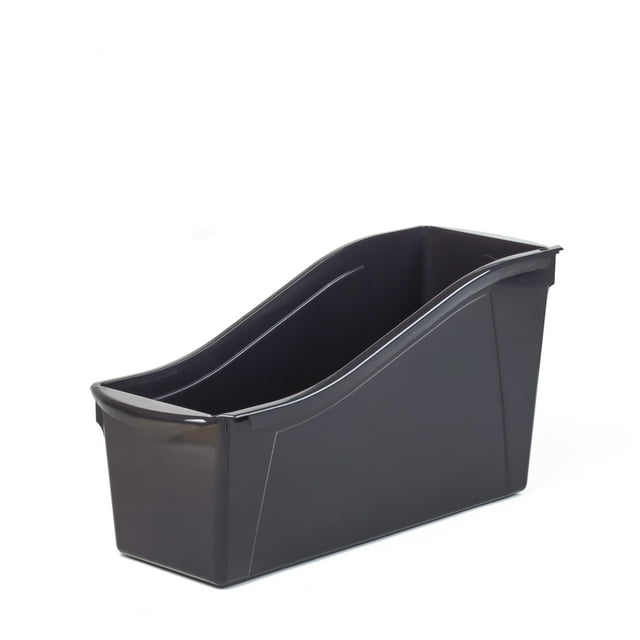 Pen+Gear Plastic Desktop Book Organizer Bin, Deep Black