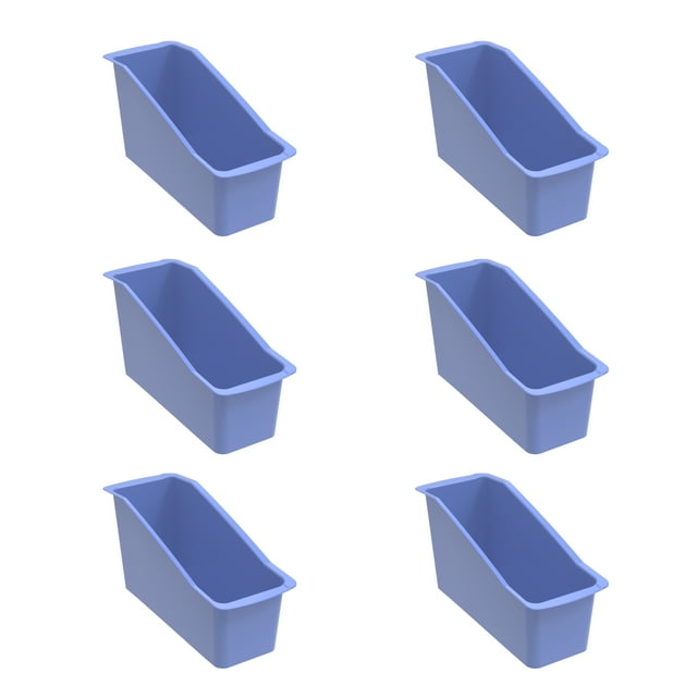 Pen+Gear Plastic Desktop Book Organizer Bin, Periwinkle, 6Pack