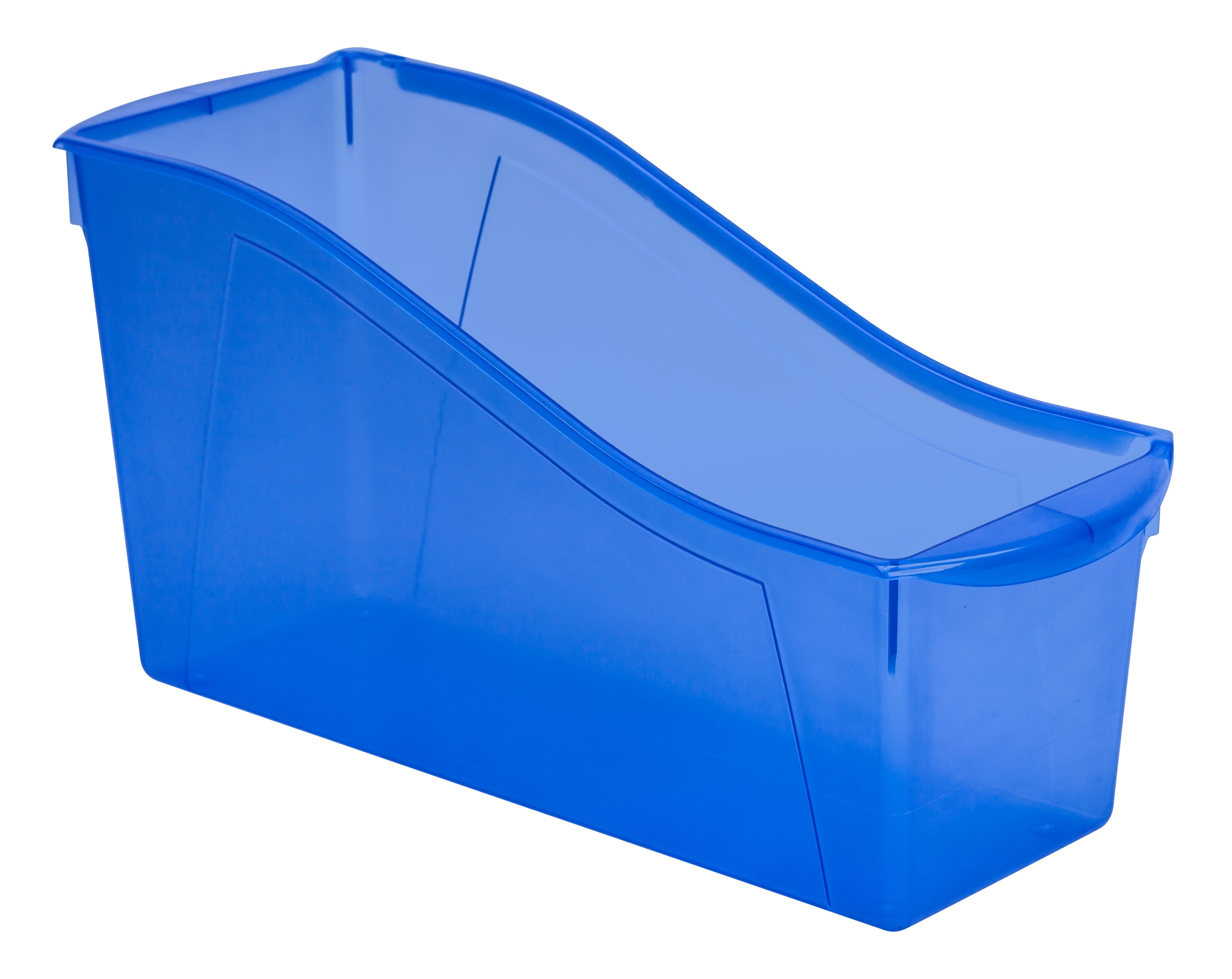 Pen+Gear Plastic Desktop Book Organzer Bin, Clear Blue