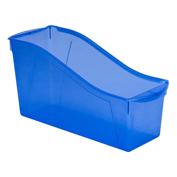 Pen+Gear Plastic Desktop Book Organzer Bin, Clear Blue
