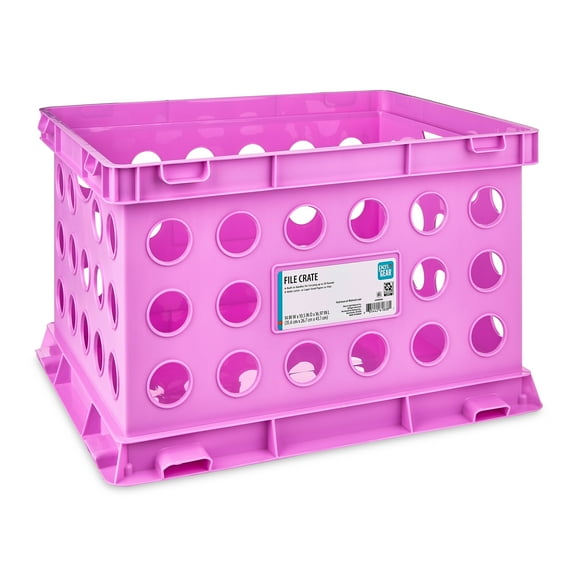 Pen+Gear Plastic File and Storage Crate, Violet Glow, 6-pack