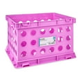 thumbnail interactive-video image 1 of Pen+Gear Plastic File and Storage Crate, Violet Glow, 1-pack, 1 of 8