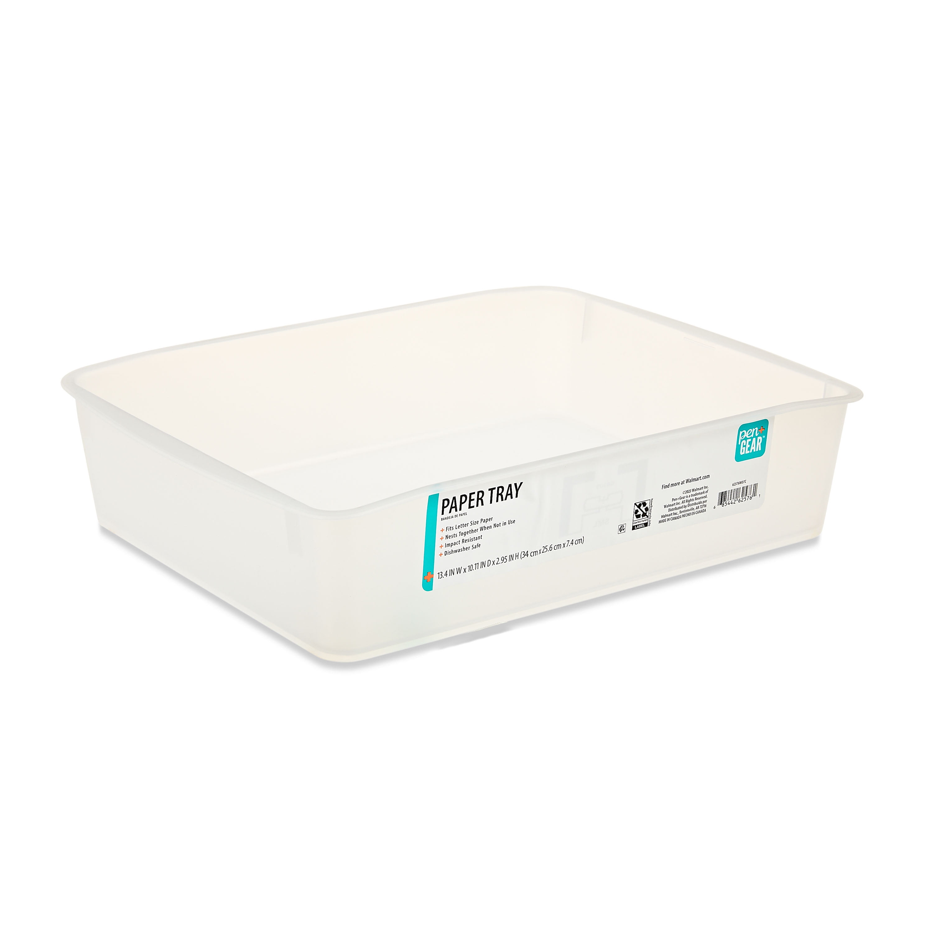 Pen+Gear Paper Tray, 13.15 x 10.25 x 2.95 in, Clear