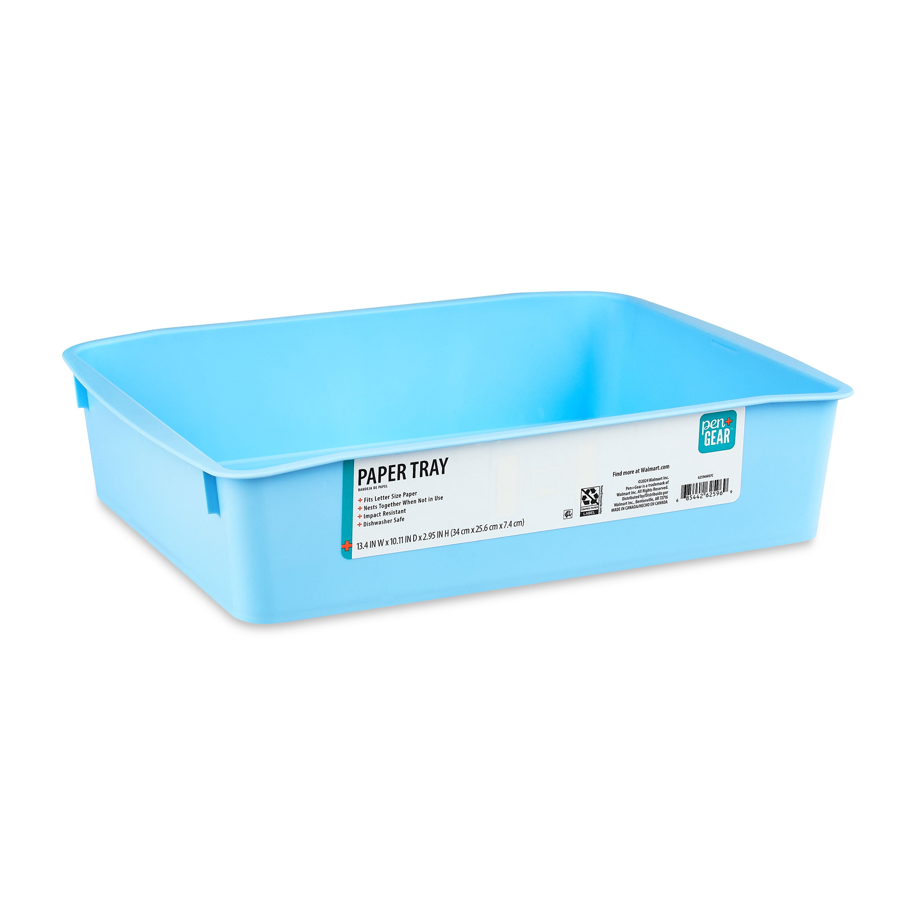 Pen+Gear Plastic Letter Tray, Letter Size Paper Sorter, Sky Blue, 7-Pack