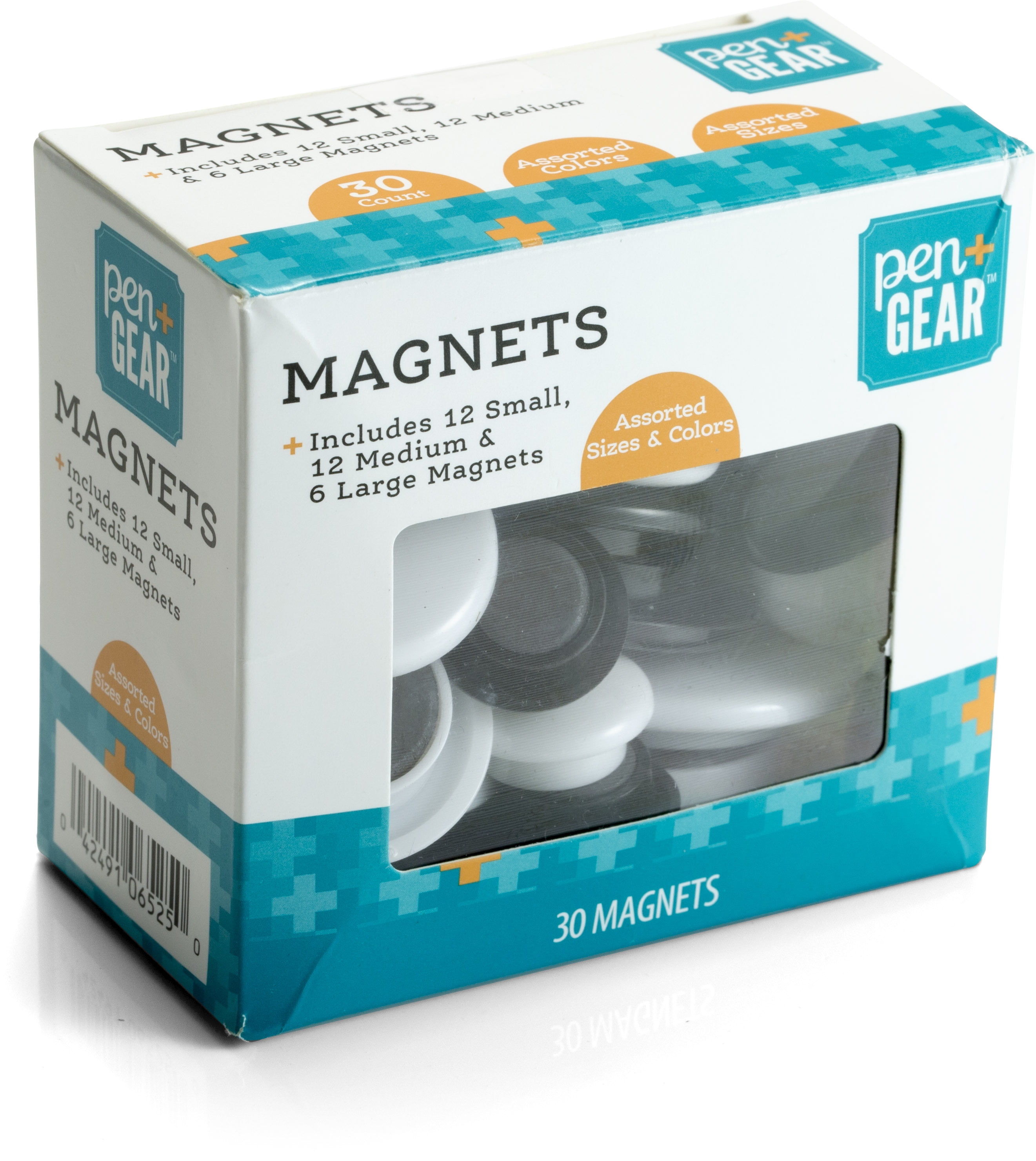 Pen+Gear Plastic Refrigerator Magnets 30 Pieces, 0.46 lb