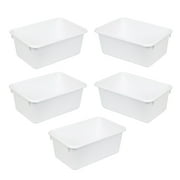 Pen+Gear Plastic Small Cubby Bin, Craft and Hobby Storage, Arctic White, 5-Pack
