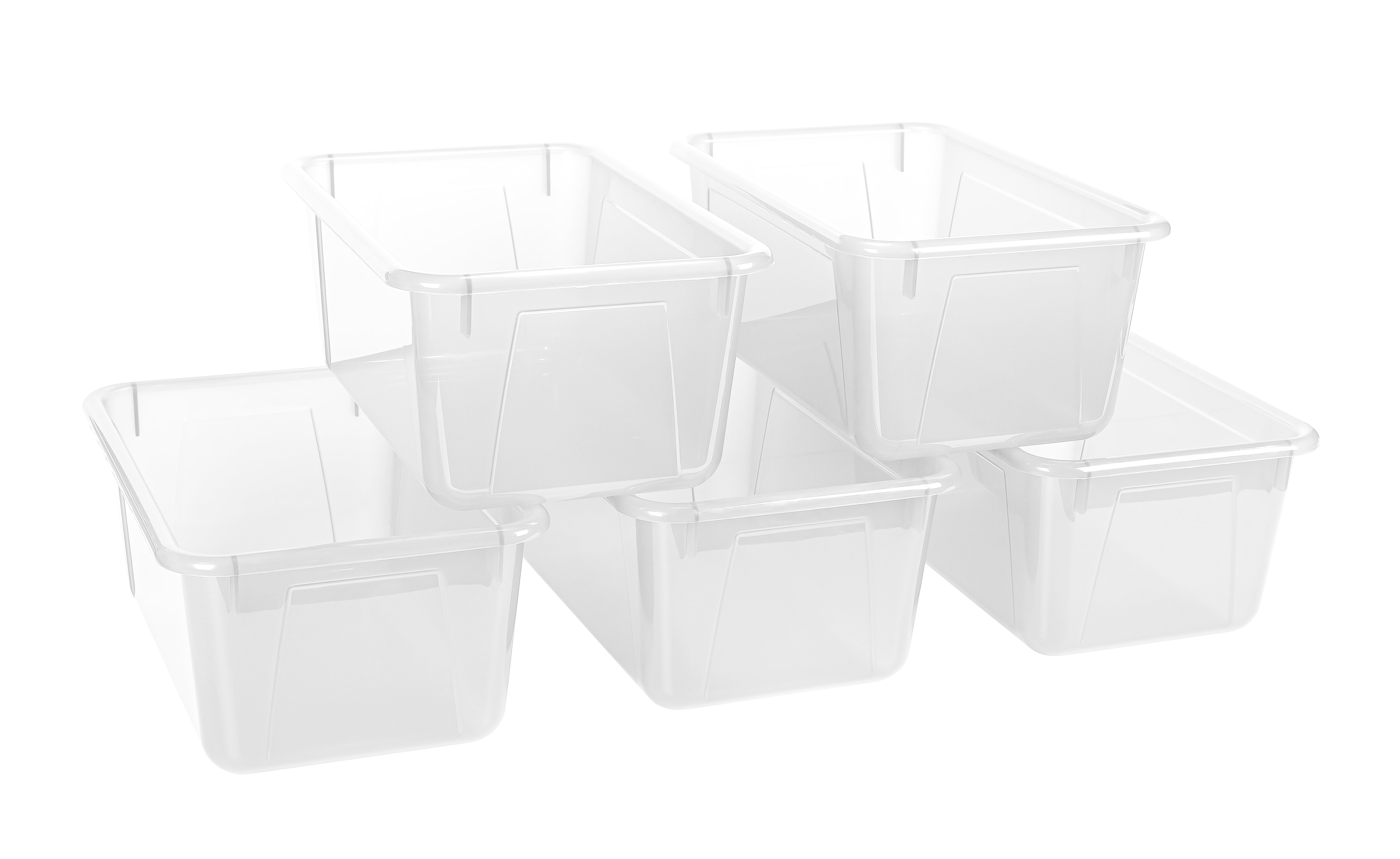 The Teachers' Lounge®  Small Plastic Storage Bin, Clear, Pack of 6