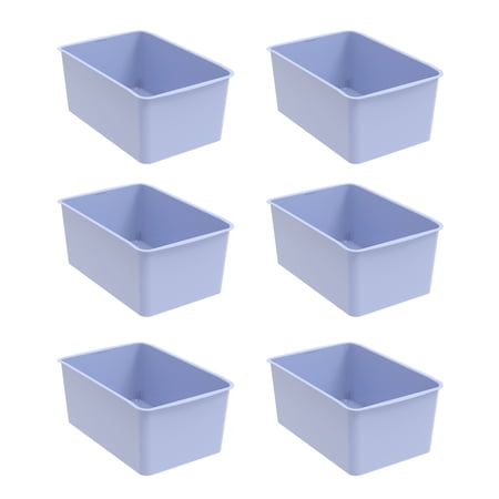 Pen+Gear Plastic Small Cubby Bin, Desktop Organizer, Periwinkle, 6-Pack