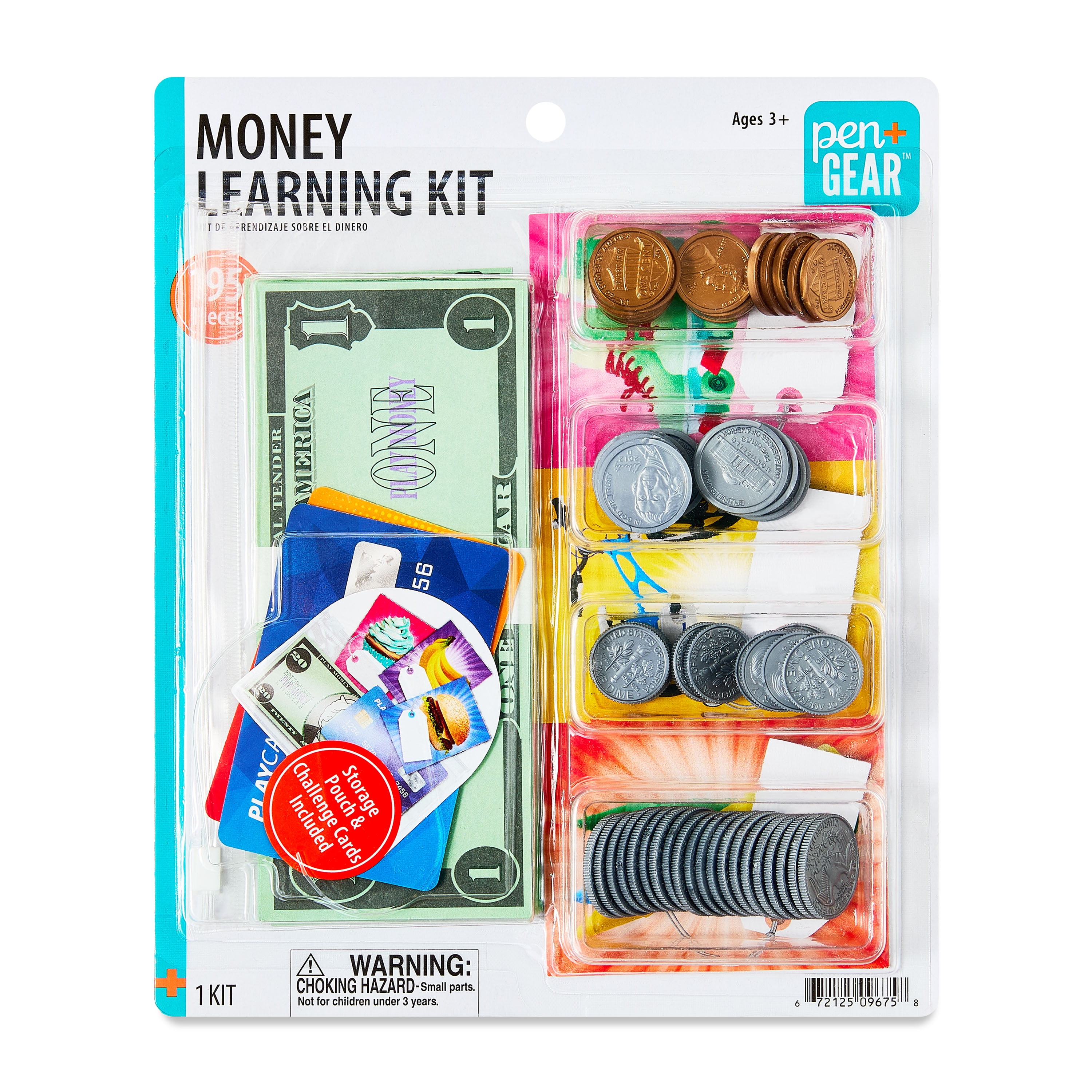 Pen+Gear Play Money Set for Kids for Pretend Play, Learning Math, Dollars & Making Change
