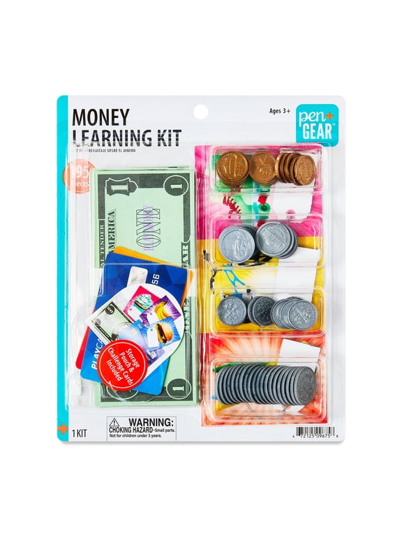 Play Money Set for Kids for Pretend Play, Learning Math, Dollars & Making Change