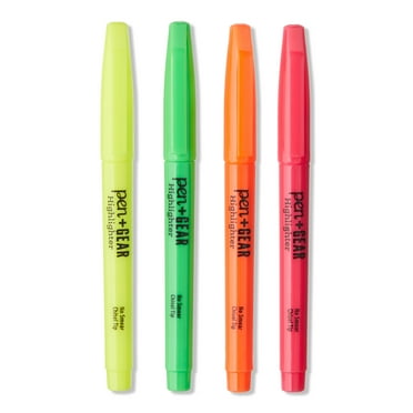 Pen+Gear Pocket Highlighters, Chisel Tip, Assorted Colors, 4 Count