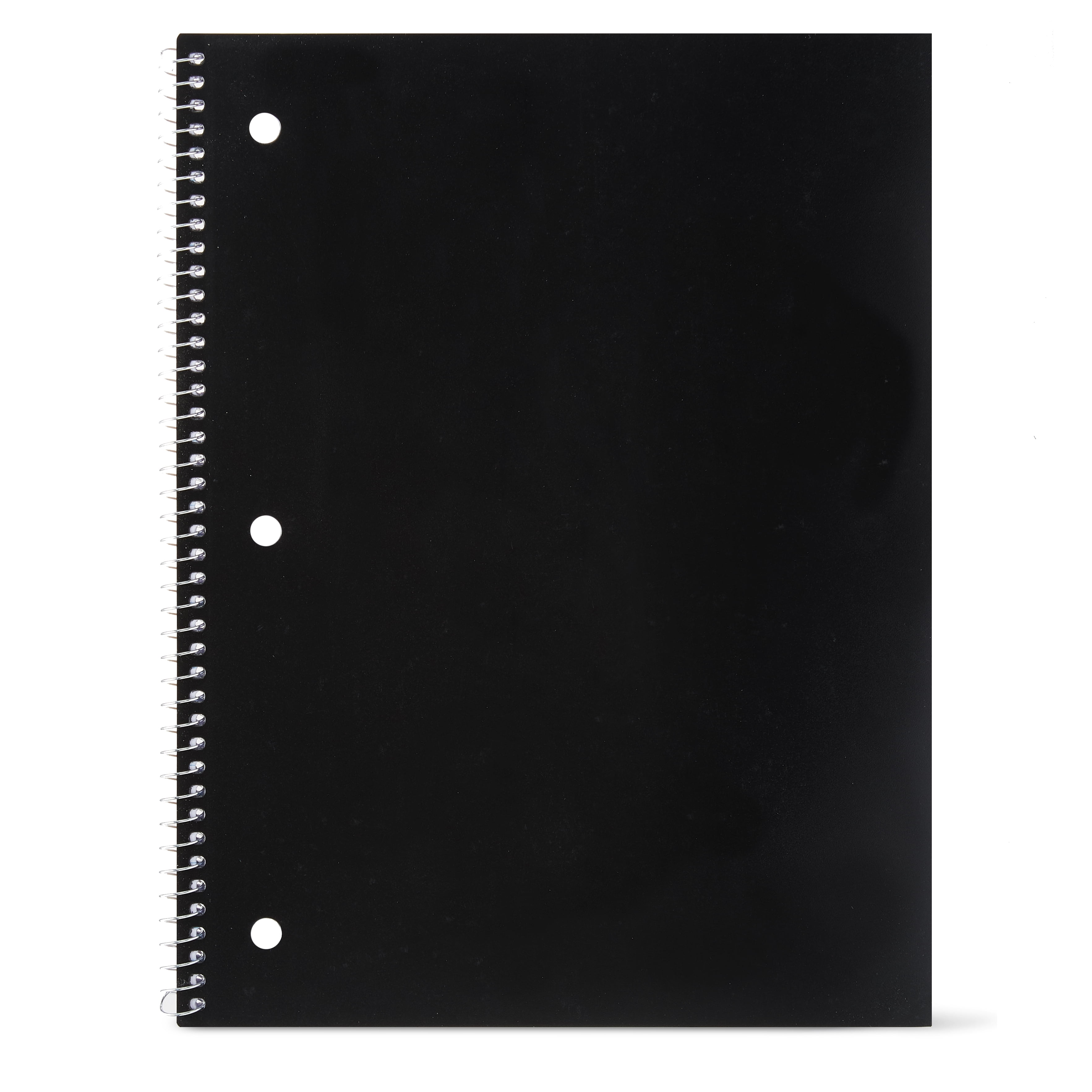 Pen + Gear Poly 1 Subject Notebook, Wide Ruled, 80 Sheets, Black
