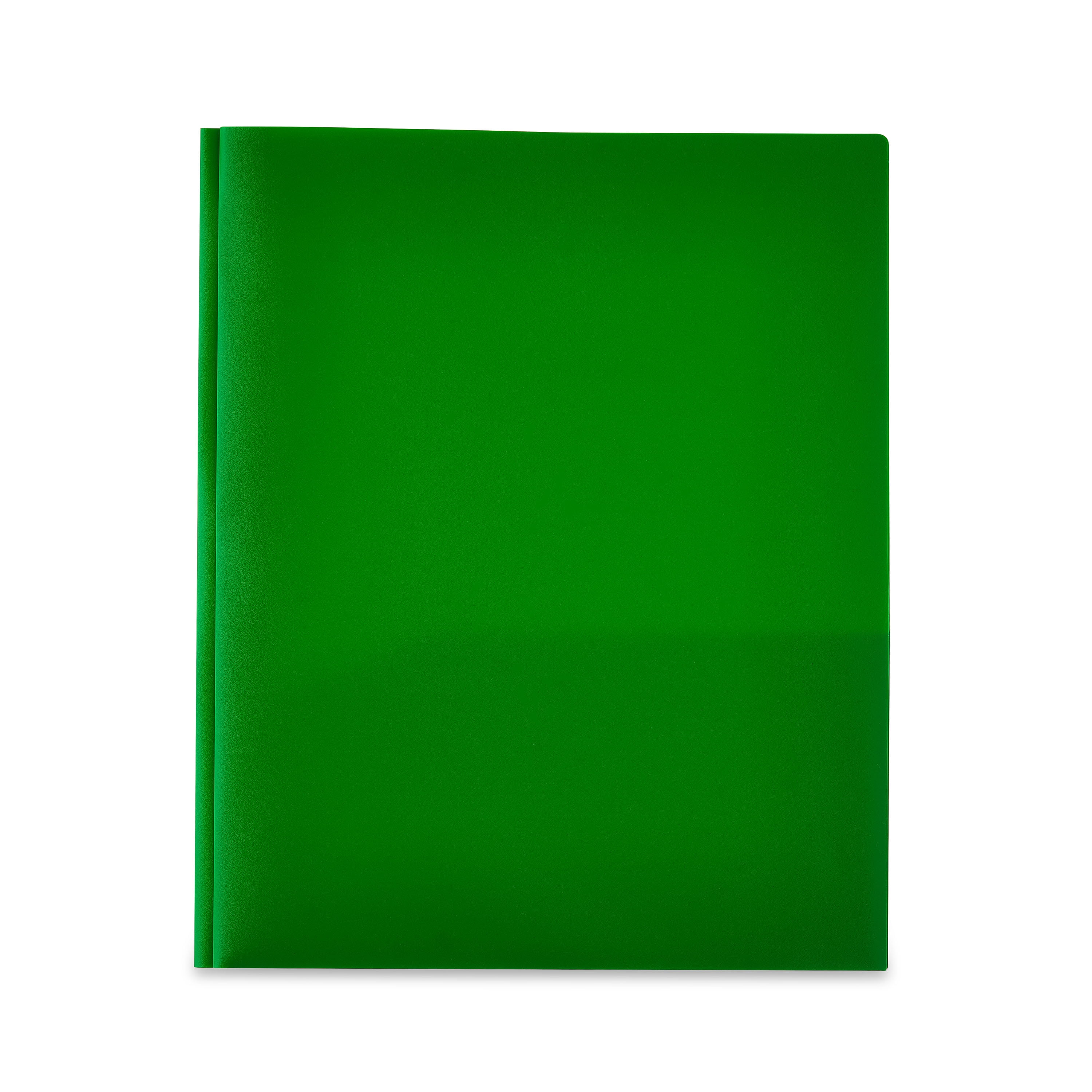 Pen+Gear Poly 2Pocket Folders with Prongs, Green, 9.4" x 11.4", 50