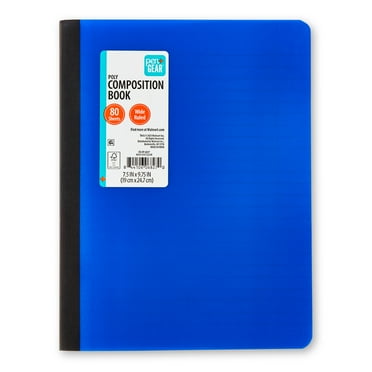 Pen+Gear Composition Book, Wide Ruled, 7.5"x 9.75", Poly Cover, Blue, 80 Sheets