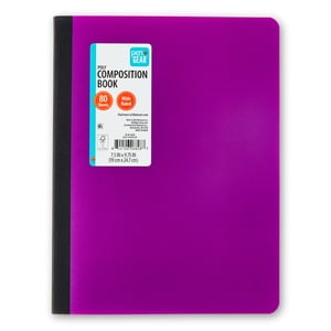 Libro de composición de polipropileno Pen+Gear de rayas anchas, 7.5" x 9.75", morado, 80 hojas