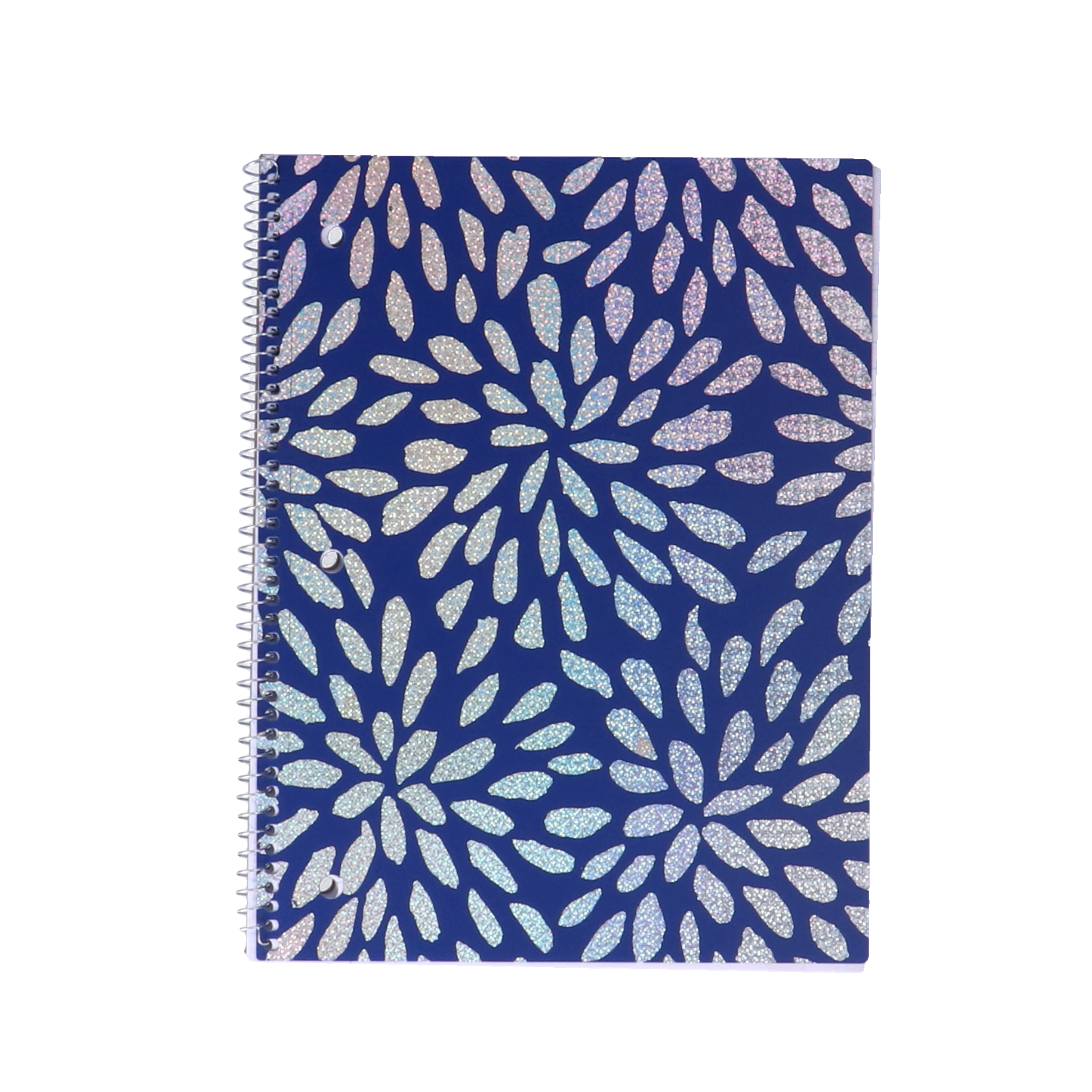 Pen+Gear Poly Notebook, Wide Ruled, 80 Sheets, Blue Flowers