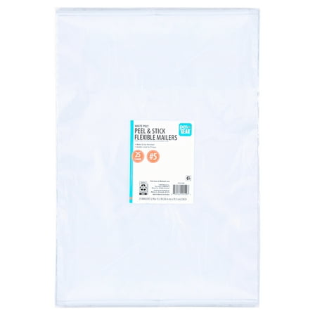 Pen+Gear Self-Seal Poly Mailers, #5 Size 12x15.5 Inches, White, 25-Count