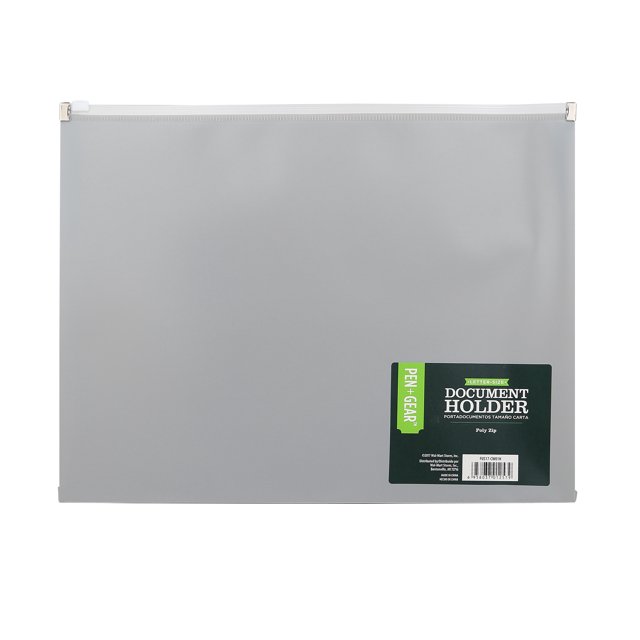 Pen + Gear Poly Zip Gray Document Holder