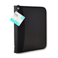 thumbnail image 1 of Pen+Gear Poly Zipper Binder, 1.5" Round 3 Ring , Size: 10.75" (W) x 1.75" (D) x 13.5" (H), Black, 1 of 6