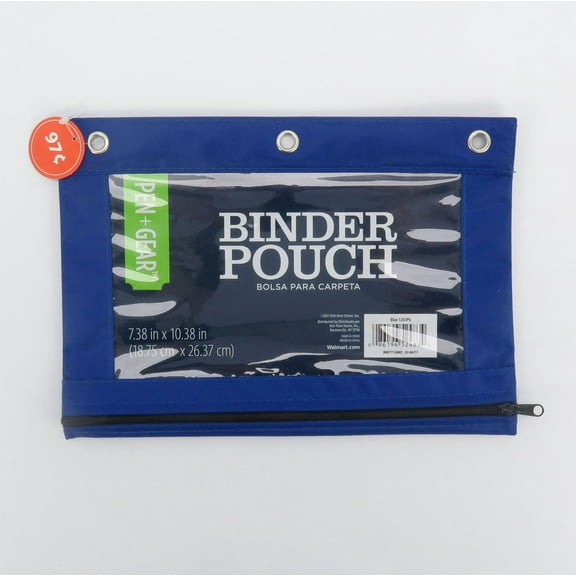 Pen+Gear Polyester Pencil Case, Blue, 10.25 x 7.25 in