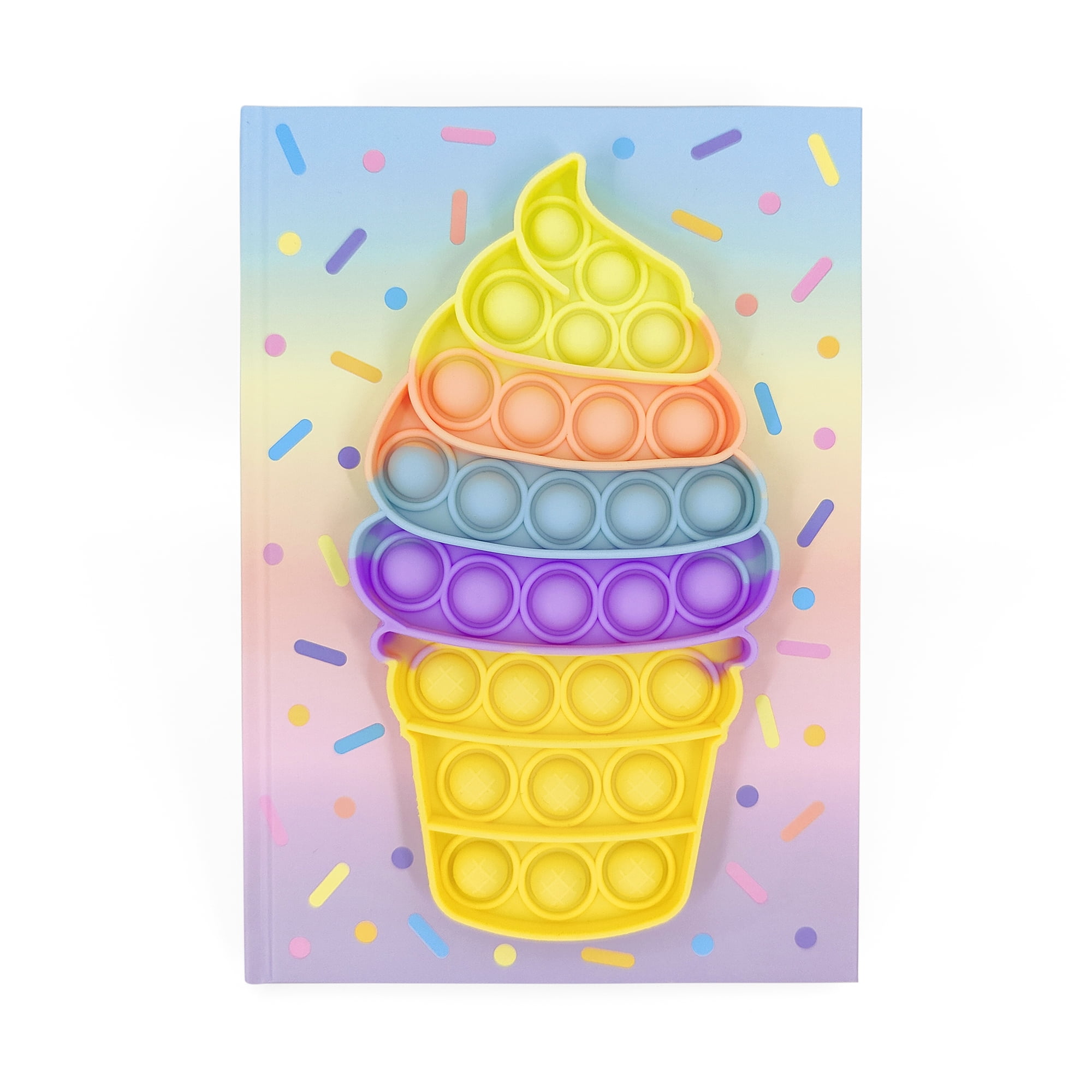 Pen + Gear Pop-It Fidget Journal, Colorful Ice Cream Cone, Lined Paper, Hardbound
