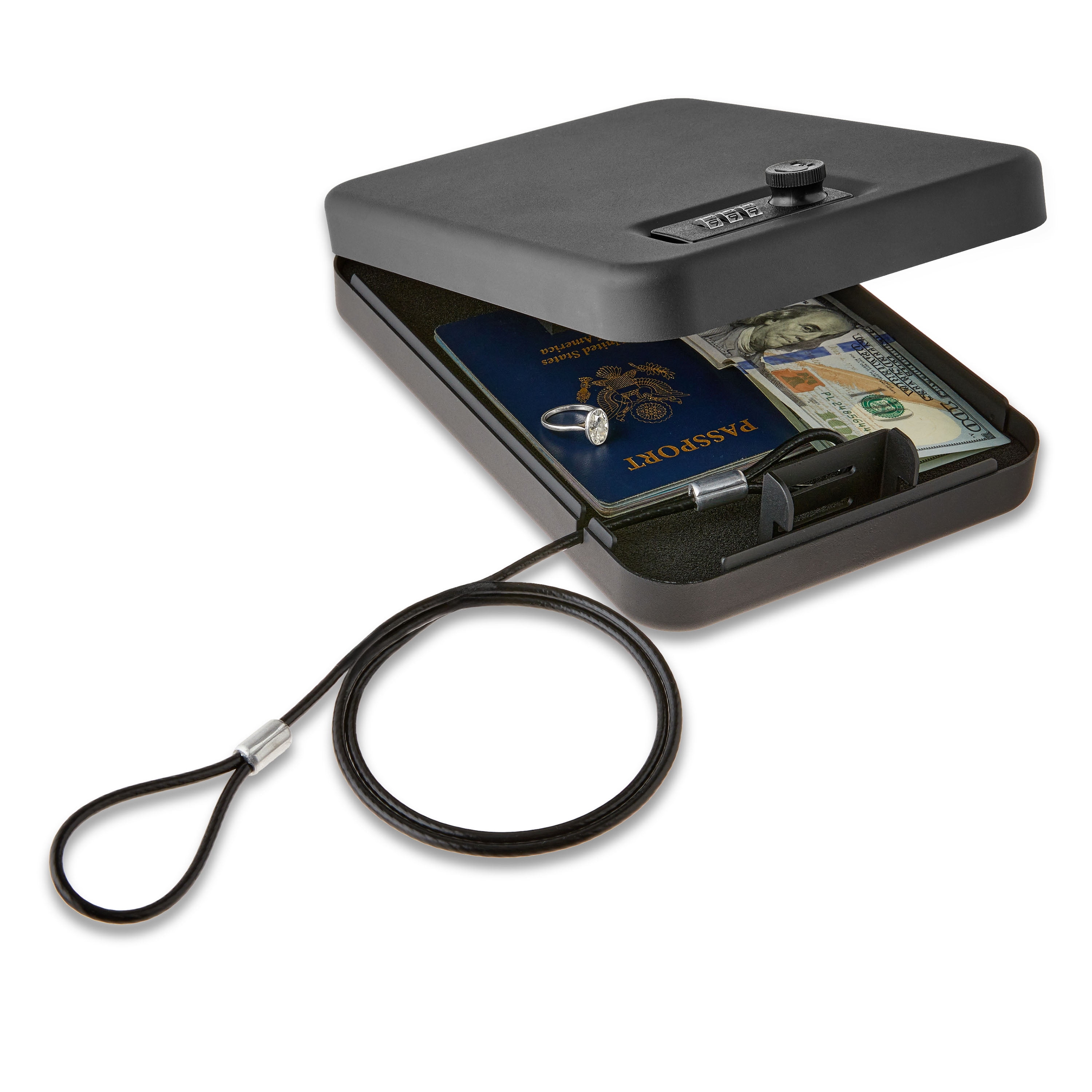 Pen+Gear Portable Safe, Black, 9.5" x 6.5", Combination Lock