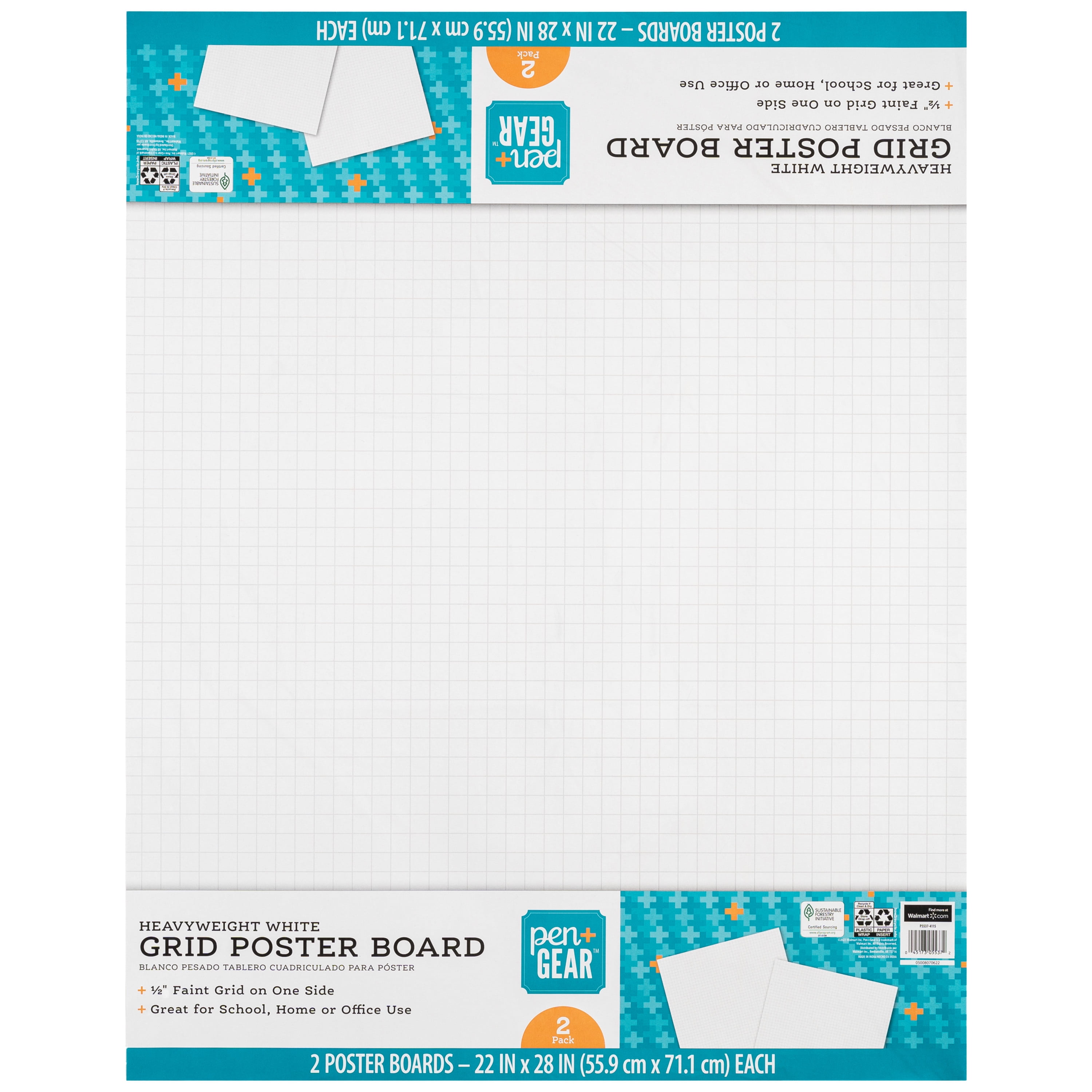Pen+gear Premium Heavyweight Poster Board with Glitter Frame - White - 22 x 28 in