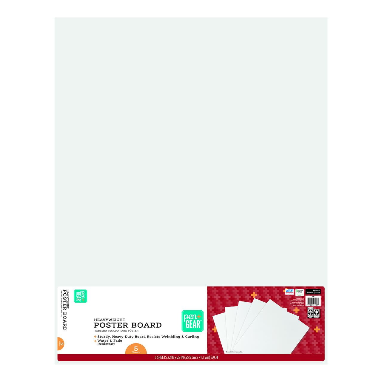 Poster Board, 22 x 28, White, Pack Of 10 - Zerbee
