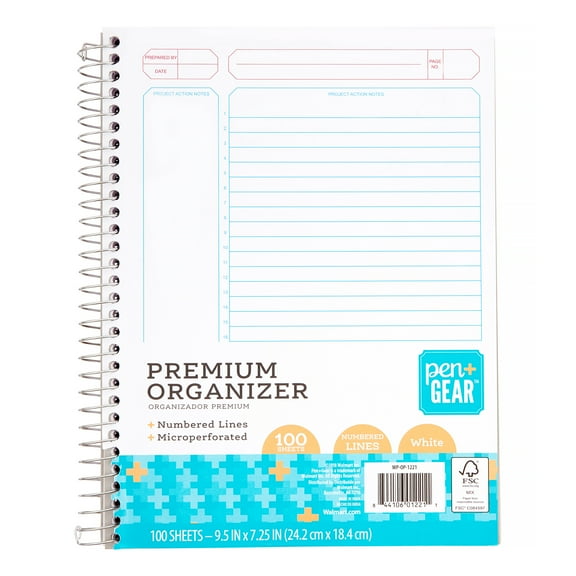 Pen + Gear Premium Organizer, 9.5 x 7.25 inches, 100 Sheets