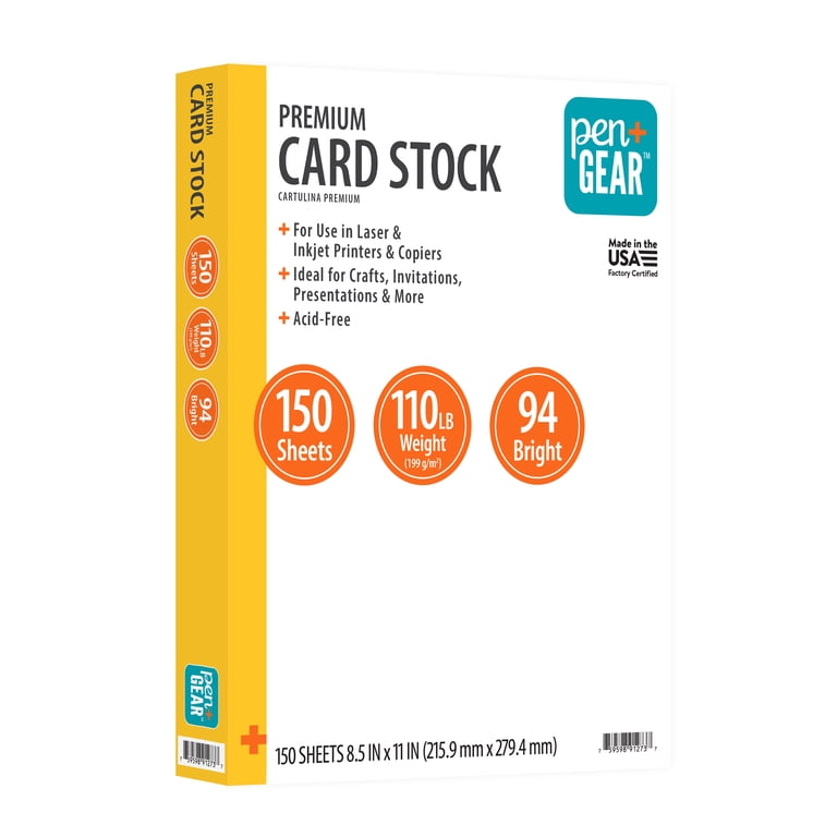 Pen+Gear Premium White Index Card Stock, 8.5