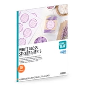 Pen+Gear Gloss Sticker Paper, 10 Sheets, White, 8.5 x 11