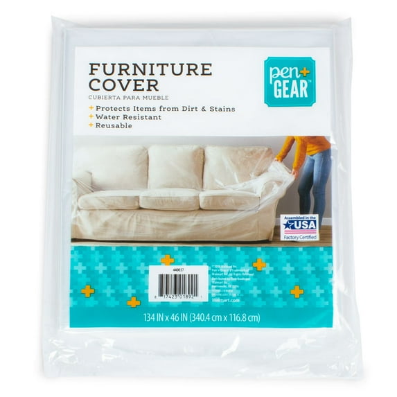 Pen+Gear Furniture Cover, Protects Furniture for Moving and Storing, Clear, 134 in. x 46 in.