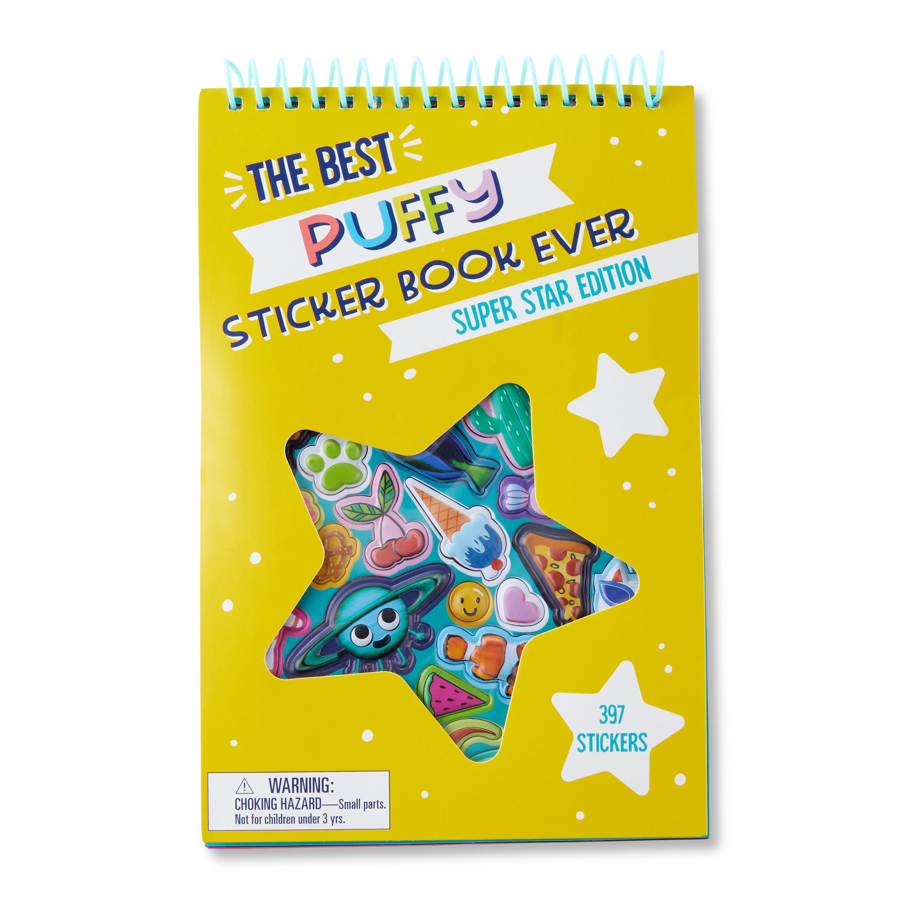 Pen + Gear Puffy Sticker Book, Super Star Edition, 397 Puffy Multi-Colored Stickers, Size: Regular