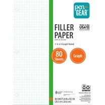 Pen+Gear Quad Filler Paper, Graph Ruled 4x4, 80 Sheets, 8" x 10.5"