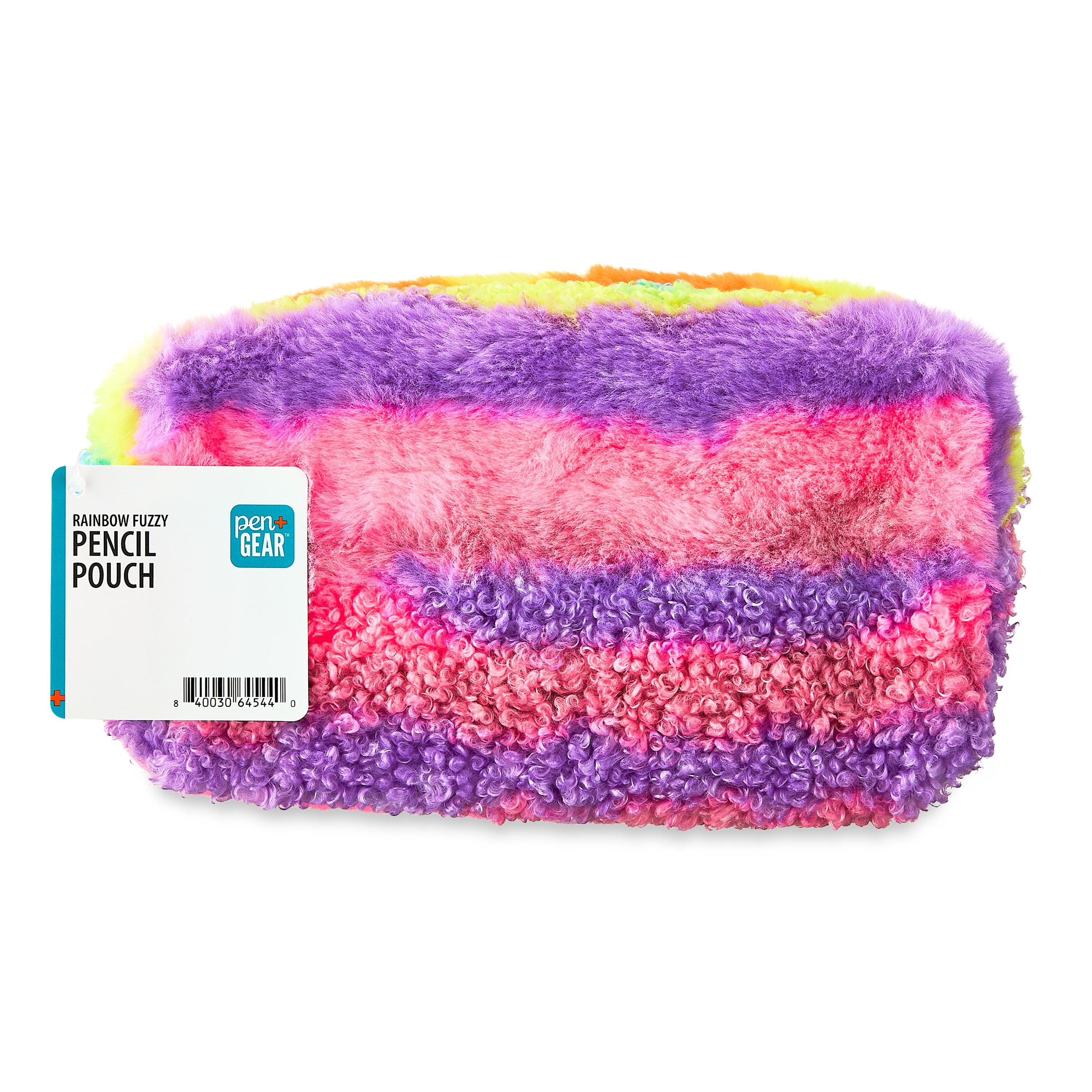 Pen+Gear Rainbow Fuzzy Pencil Pouch, Multi-Color, Perfect for Students of All Ages--Elementary, Middle School, High School, College, and Adult Professionals