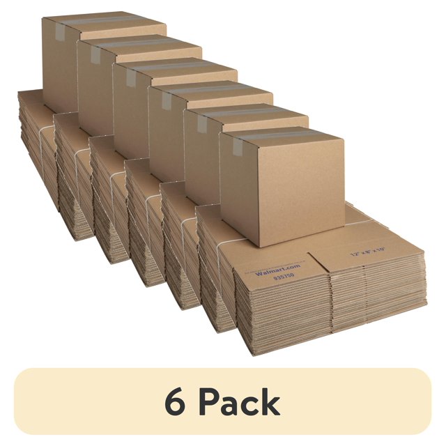 (6 pack) Pen+Gear Recycled Shipping Boxes 12 in. L x 8 in. W x 10 in. H