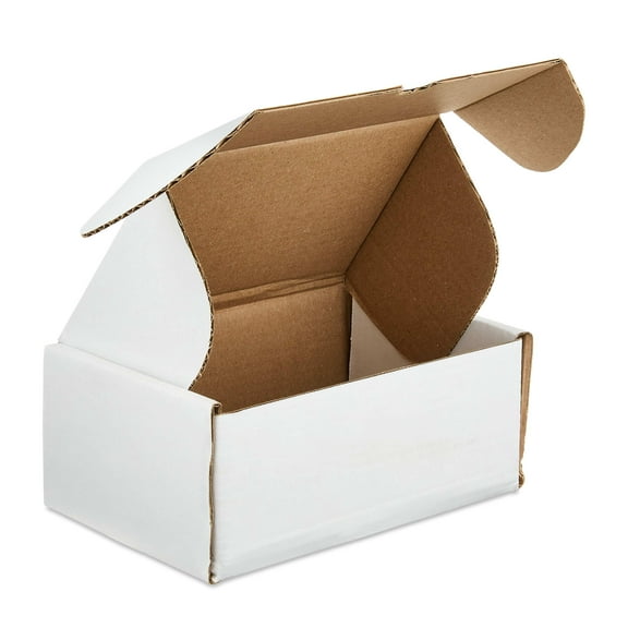 Pen+Gear Recycled Tuck-top Shipping Box, 9" L x 6" W x 4" H, White, 1 Count