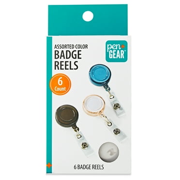 Pen+Gear Retractable Badge Reels, Assorted Colors, 6 Count