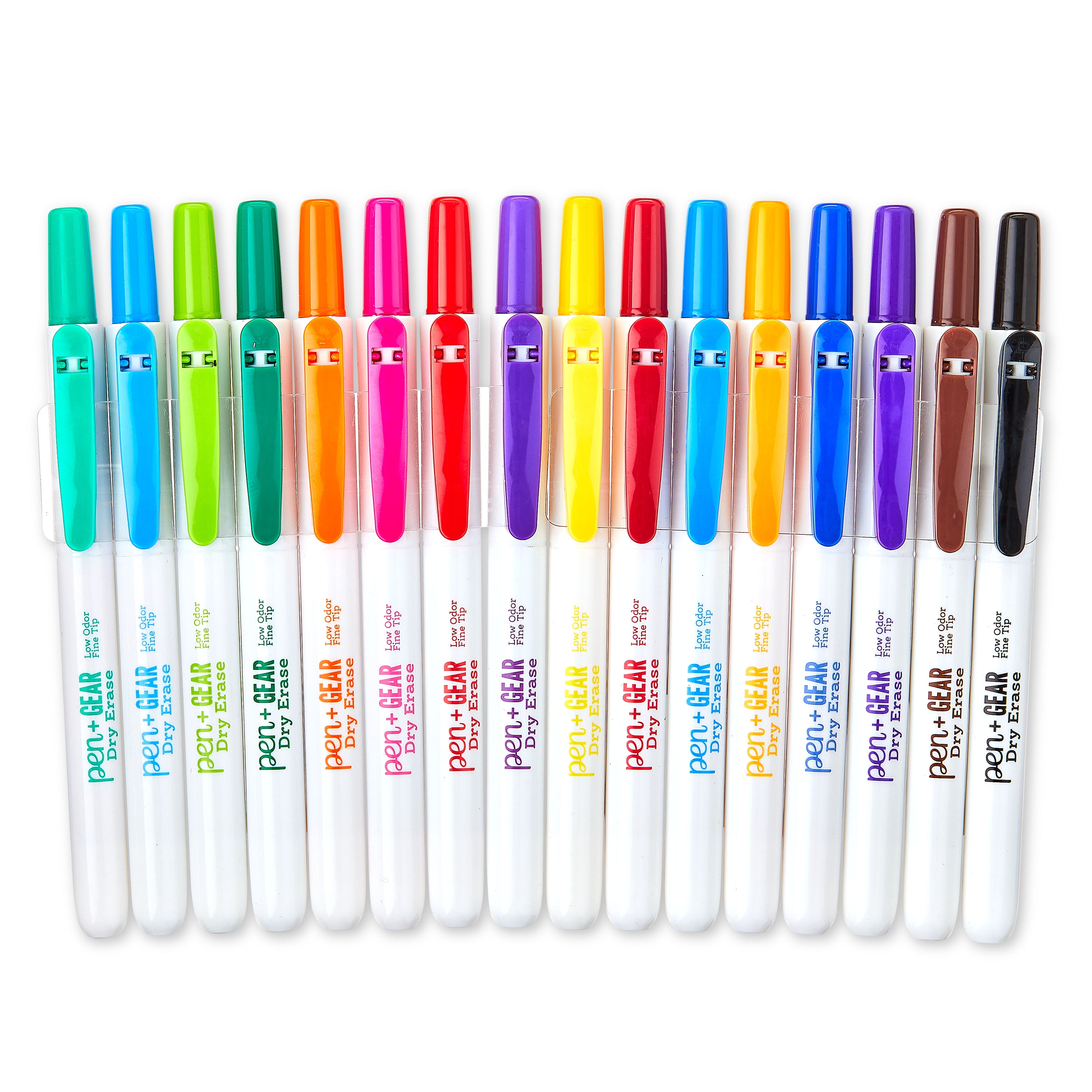 Pen + Gear Retractable Dry Erase Markers, Fine Tip Erasable Marker,  Assorted Colors, 16 Count