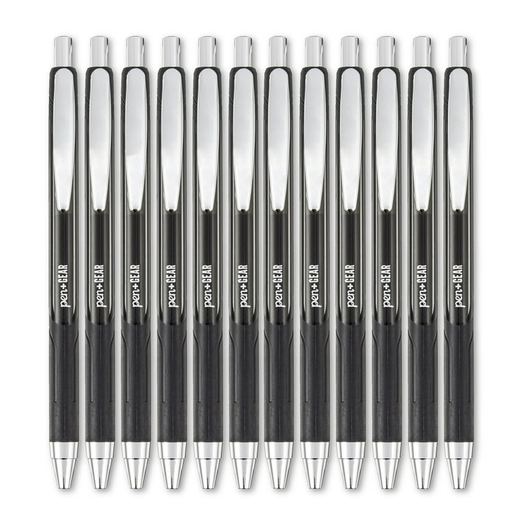Pen+Gear Retractable Gel Pens, Black, 12 Count