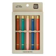 Pen+Gear Retractable Gel Pens, Medium Point, 0.7 mm, Black Ink, 5 Count