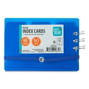 Pen+Gear Ringed Poly Cover Ruled Paper Index Cards, Blue, 3" x 5", 60 Count
