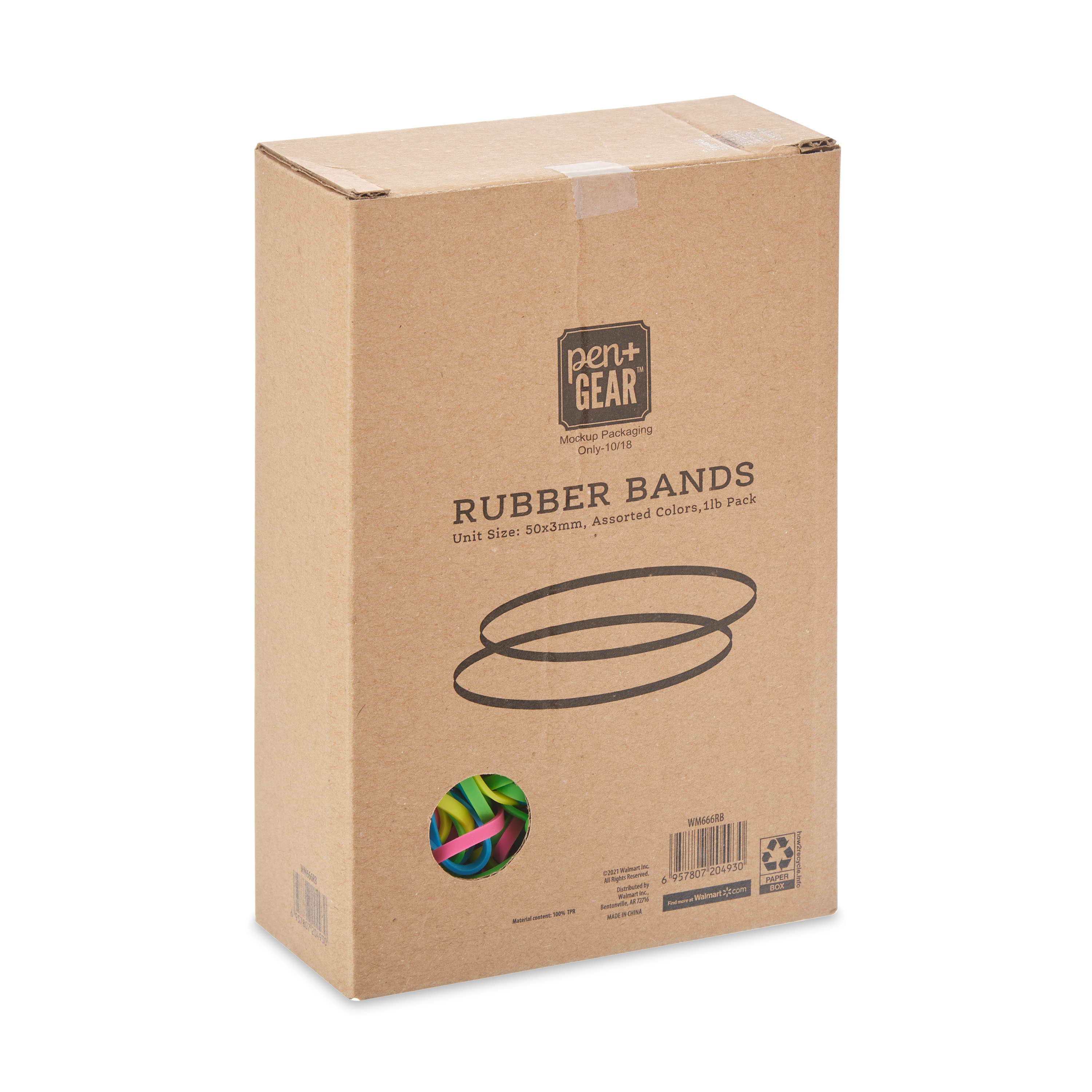 Pen+Gear Rubber Bands, Assorted Colors, 1 lb