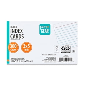 Pen+Gear Ruled Index Cards, White, 300 Count, 3" x 5"