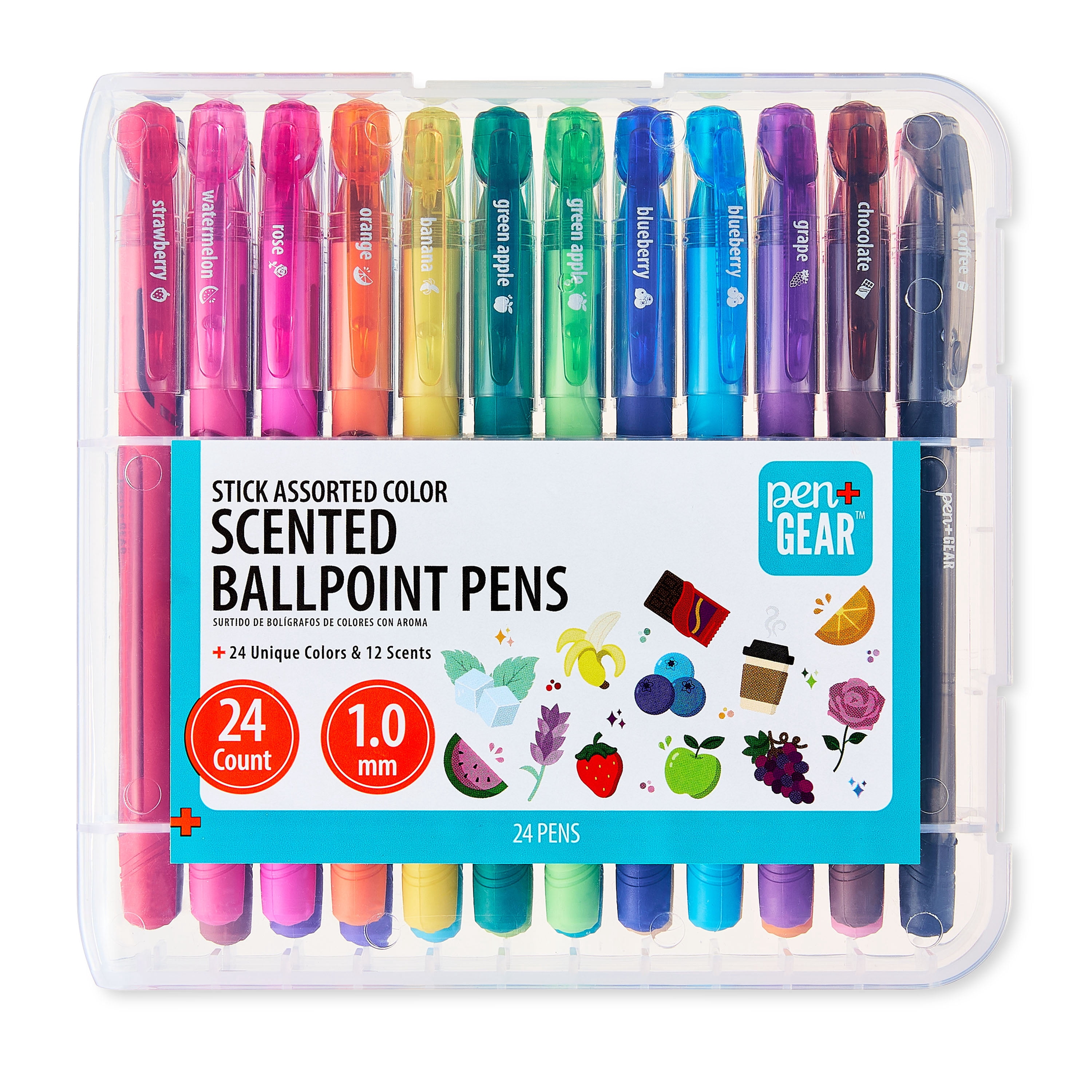 Pen+Gear Scented Ballpoint Pens, Medium Point, 1.0mm, Assorted Ink